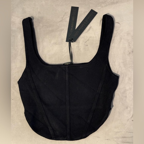 House of Harlow 1960 Black Corset Top XS - Picture 1 of 6